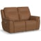 Flexsteel Sawyer Power Reclining Loveseat with Power Headrests and Lumbar in Harvest Leather