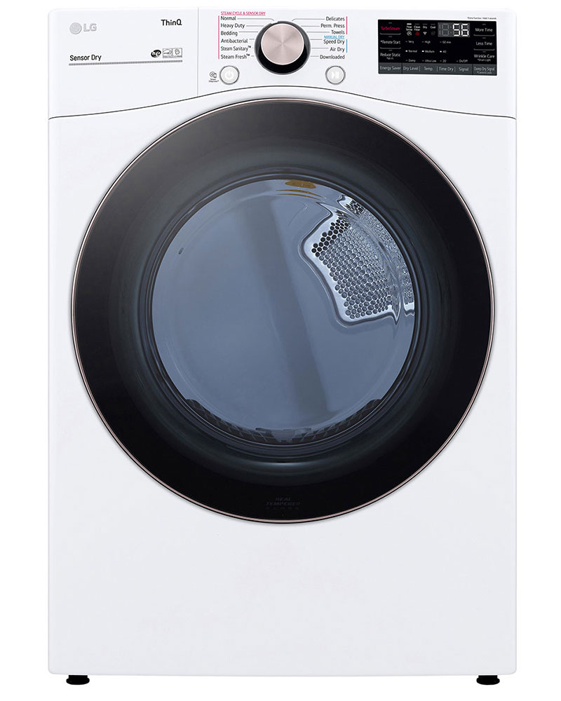 Front view of dryer in White