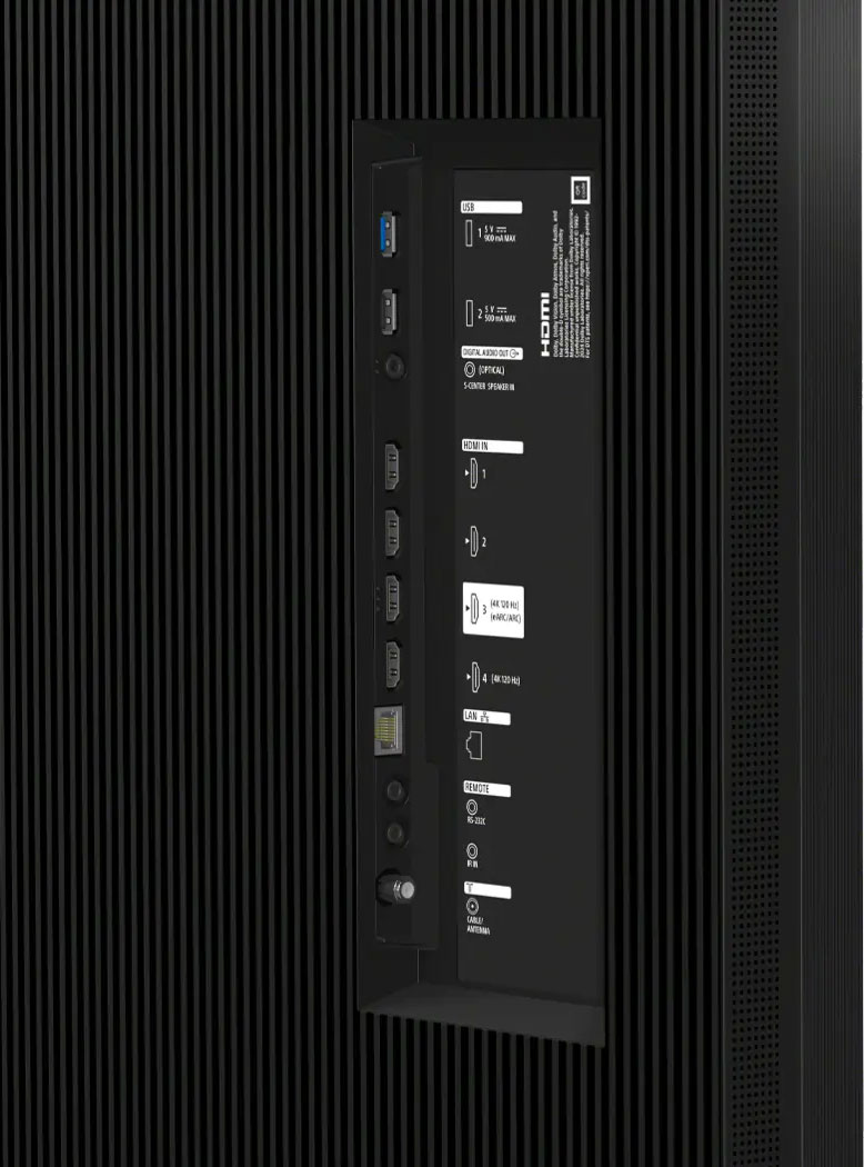 Inputs Closeup View of Sony TV
