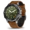 Garmin MARQ Adventurer (Gen 3) Modern Tool Smartwatch 47mm in Titanium with Brown Full-grain Italian Leather Strap