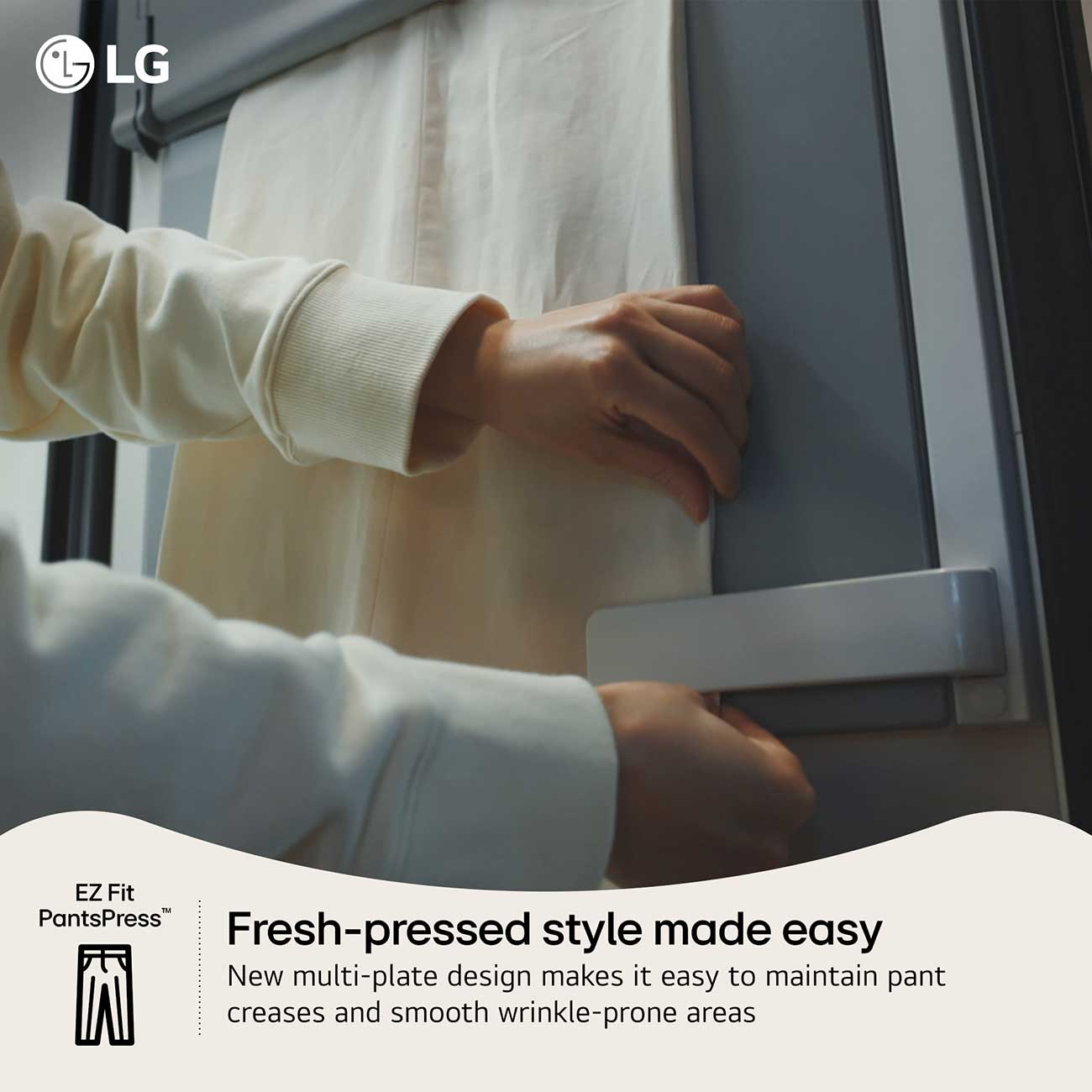 LG Styler Smart Steam Closet Pants Press Detail