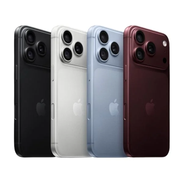 iPhone 18 Pro in black, silver, glacier and burgundy.