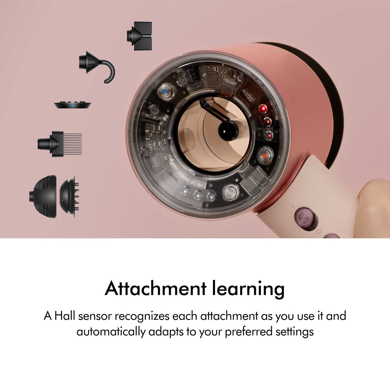 Supersonic Nural Hair Dryer in Amber Silk Attachment Learning Detail