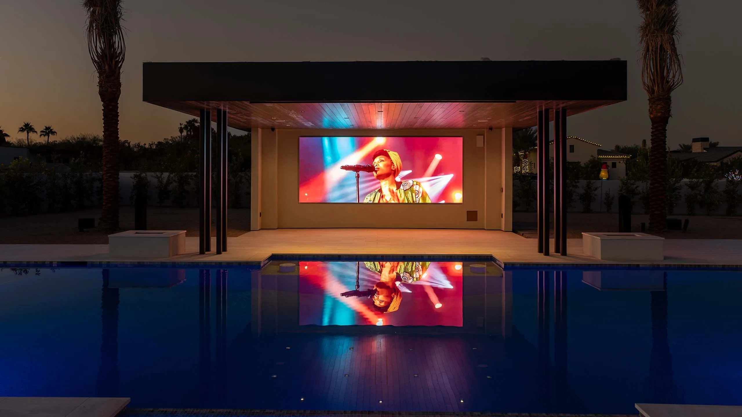 Just Video Walls MicroLED installation by a pool