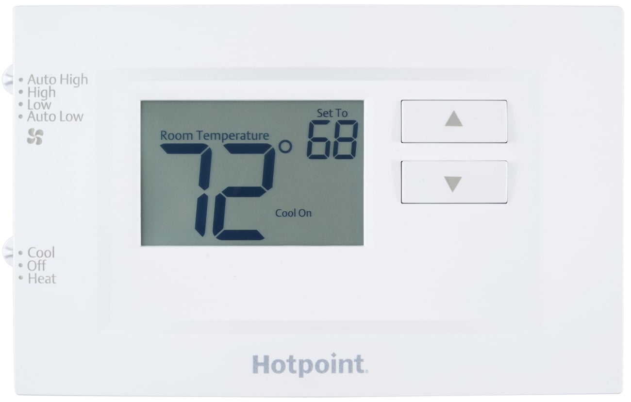 Main Front view of GE Hotpoint Thermostat in White
