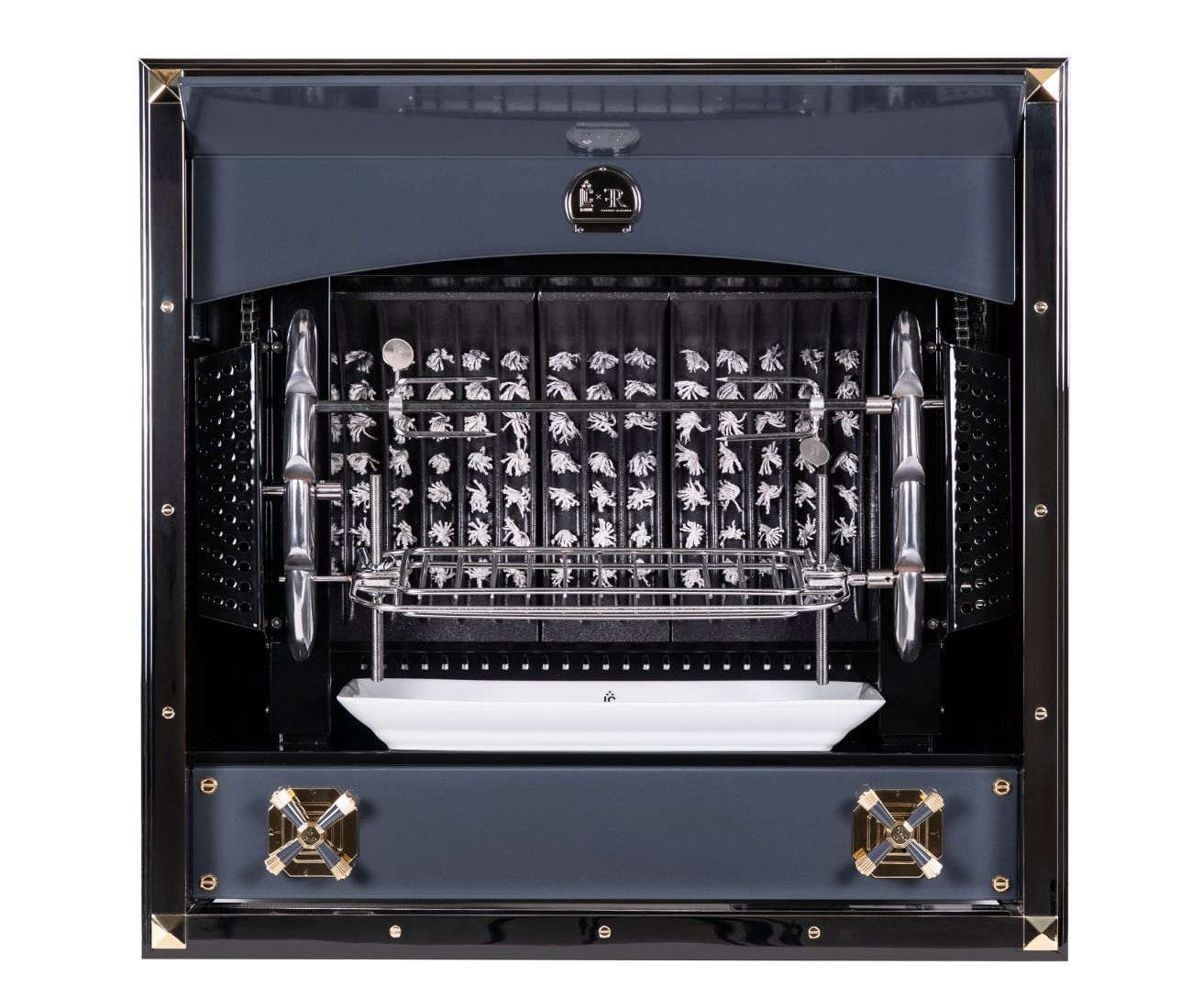 La Cornue Matte Black With Brushed Nickel Trim Flamberge Rotisserie