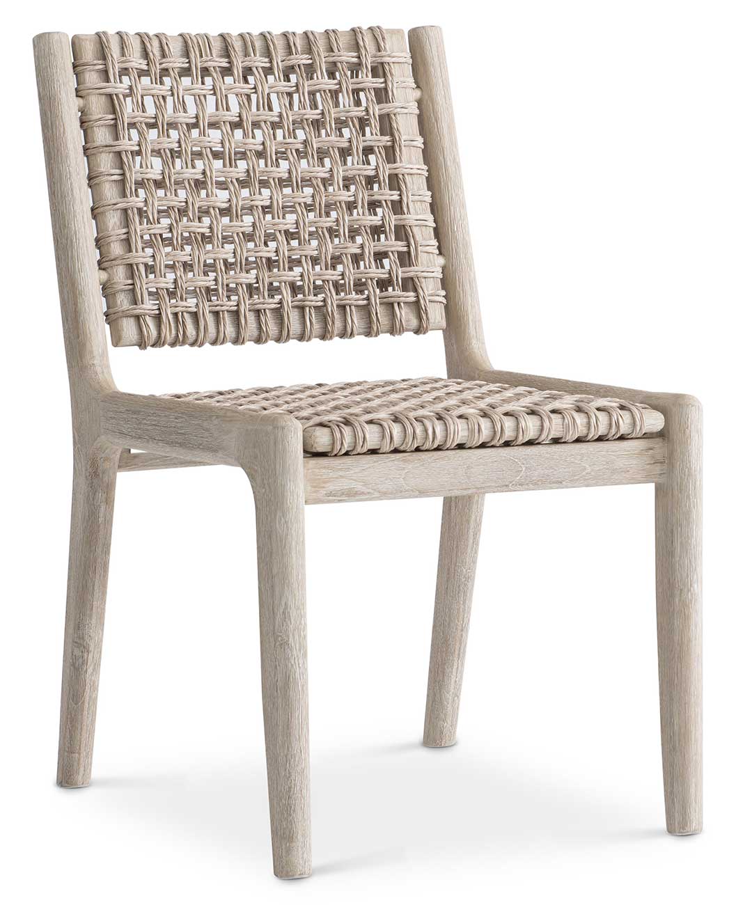 Bernhardt Atlas Outdoor Side Chair in Sea Oat Teak|Pampas Wicker