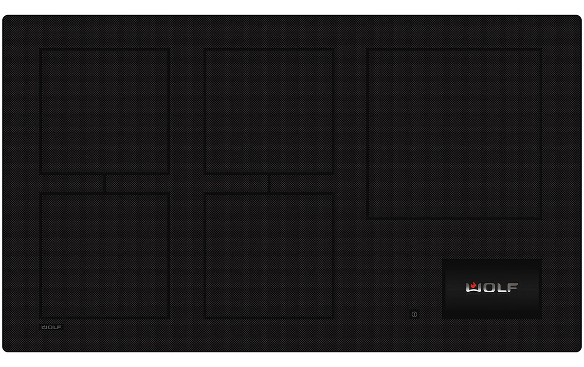 Top view of cooktop in Black.