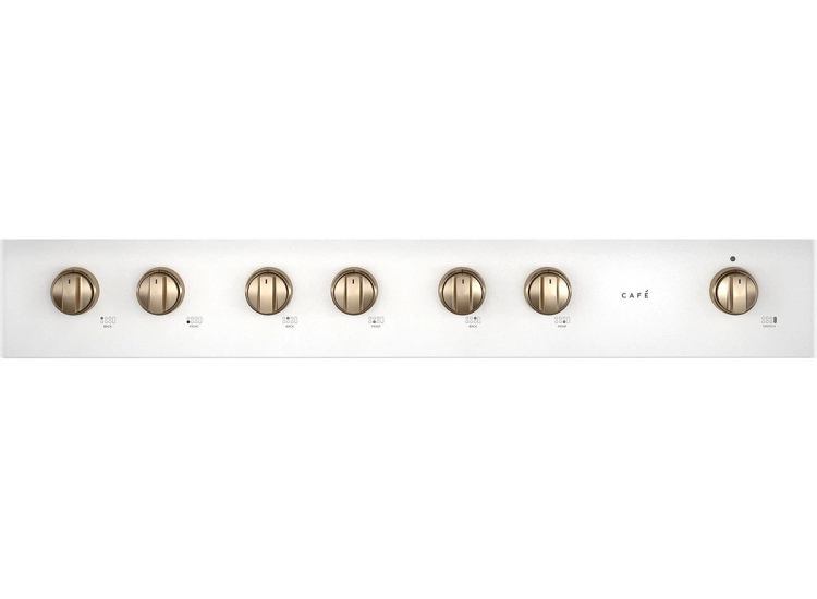 Cafe ADA 48" Matte White Commercial-Style Natural Gas Rangetop With 6 Burners And Griddle - CGU486P4TW2