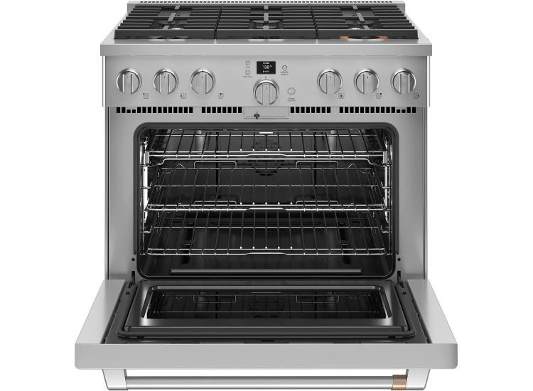 Cafe ADA 36 In. Stainless Steel Smart Commercial-Style Gas Range With 6 Burners - CGY366P2TS1