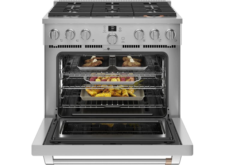 Cafe ADA 36 In. Stainless Steel Smart Commercial-Style Gas Range With 6 Burners - CGY366P2TS1
