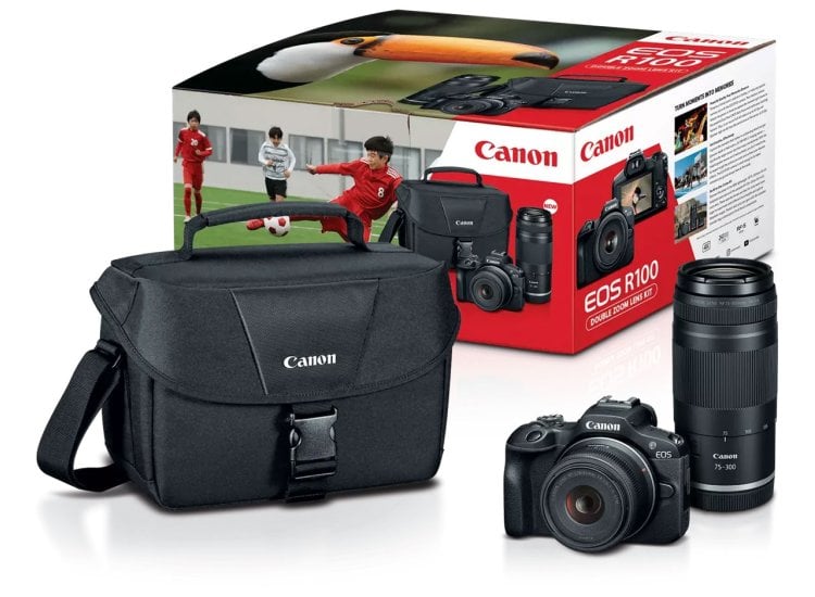 Canon EOS R100 Digital Camera Double Lenses EOSR100-1845-75300KIT