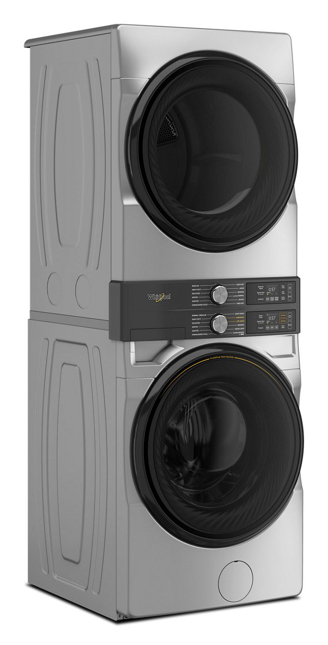 Angled Right View of Washer and Dryer Tower