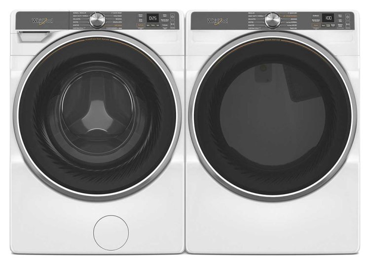 Large image of Whirlpool White Front Load Washer & Gas Dryer Package