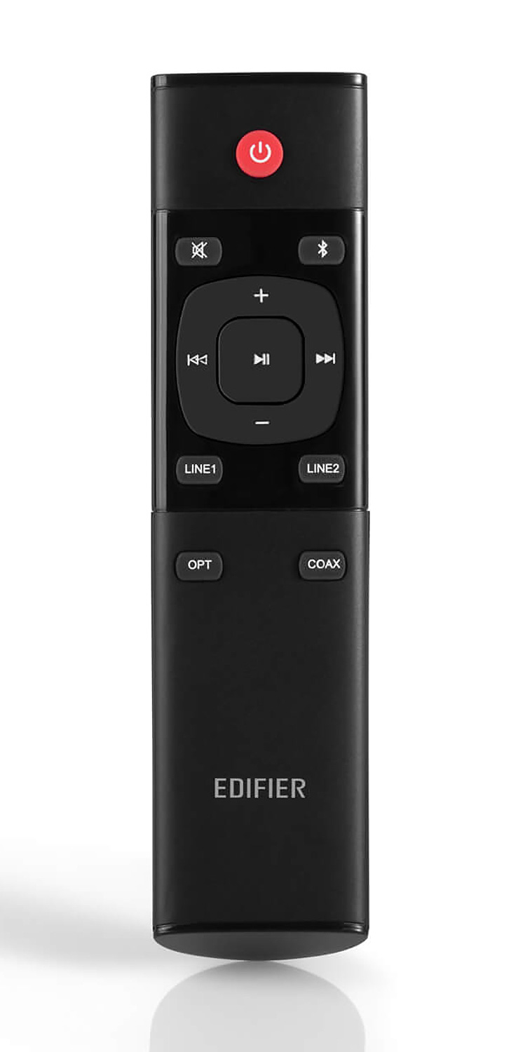 A Remote Control for a Walnut Edifier Bookshelf Speakers
