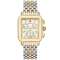 Michele Deco Chronograph MOP w/ Diamond Dial Two-Tone Silver & 18K Gold Bracelet Watch, 33mm