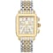 Michele Deco Chronograph MOP w/ Diamond Dial Two-Tone Silver & 18K Gold Bracelet Watch, 33mm
