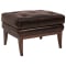 Hooker Furniture Belvedere Tufted Footstool in Brown Leather