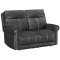 Flexsteel Alexander Power Reclining Loveseat with Power Headrest and Lumbar in Weathered Stone Leather
