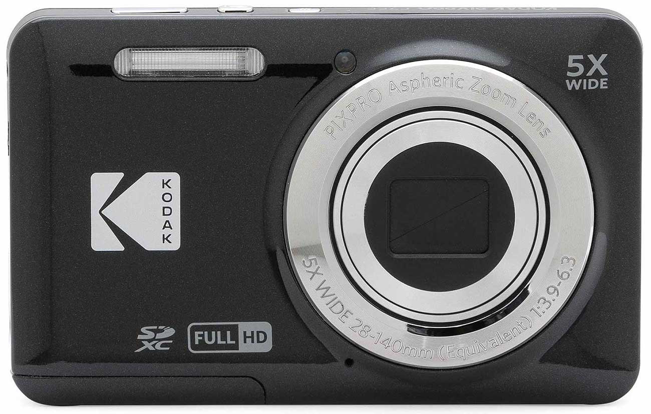 Front View Of The KODAK PIXPRO FZ55 Friendly Zoom Point And Shoot Camera In Black Finish