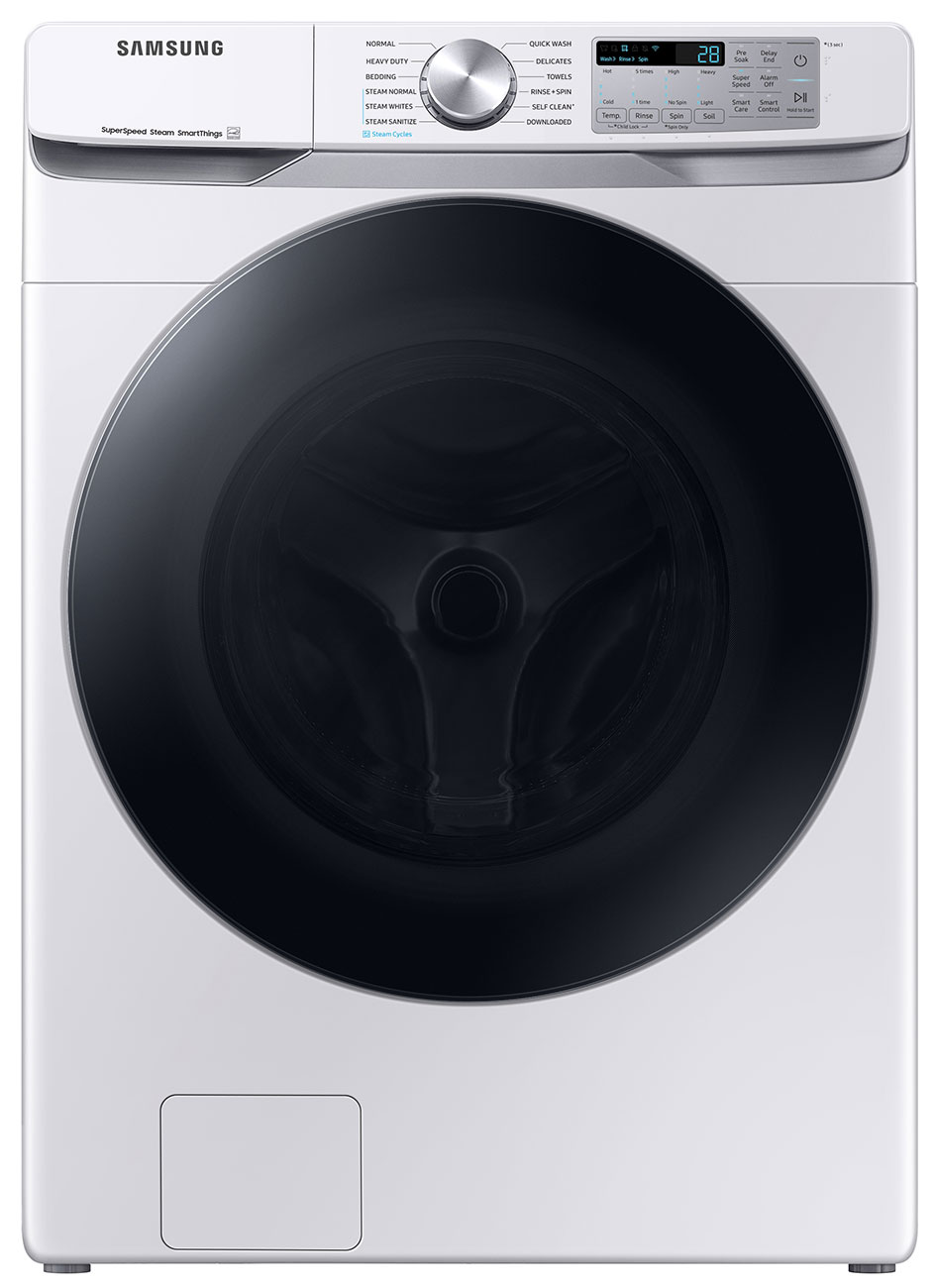 Front of washer in White.
