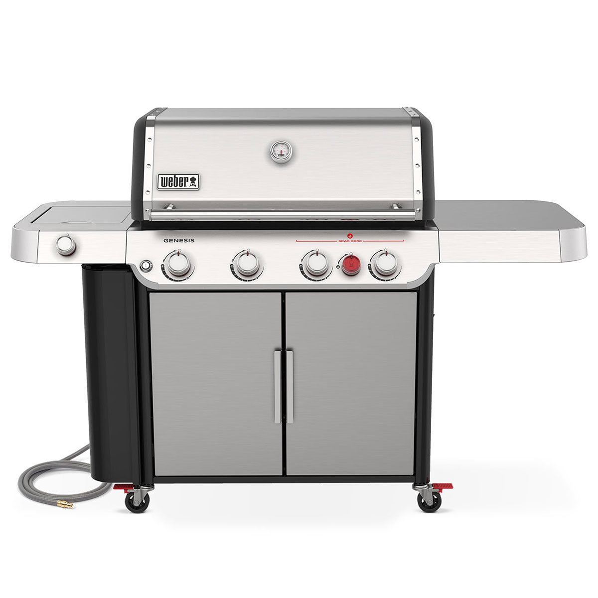 Front of a Weber GENESIS SL-S-435 Natural Gas Grill in Stainless Steel

