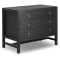 Four Hands Sullivan Nightstand with 3 Drawers in Brushed Black Acacia Solid