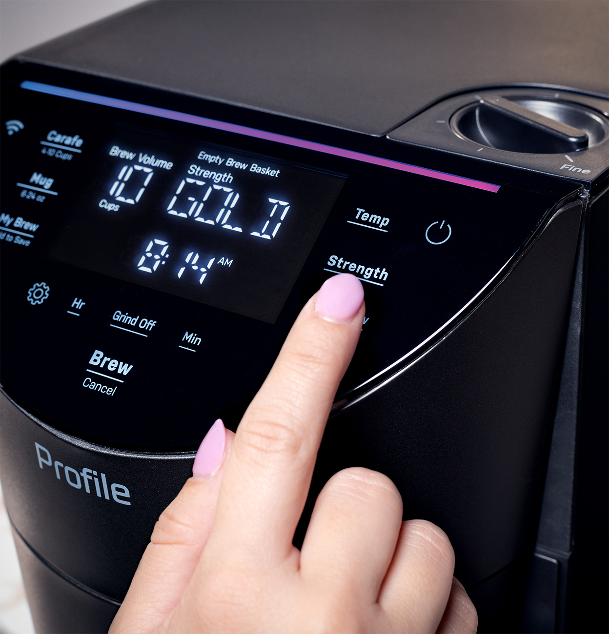 Strength view of GE Profile Coffee Maker