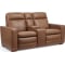 Flexsteel Dutch Power Reclining Loveseat with Console, Power Headrest and Lumbar in Cortado Leather