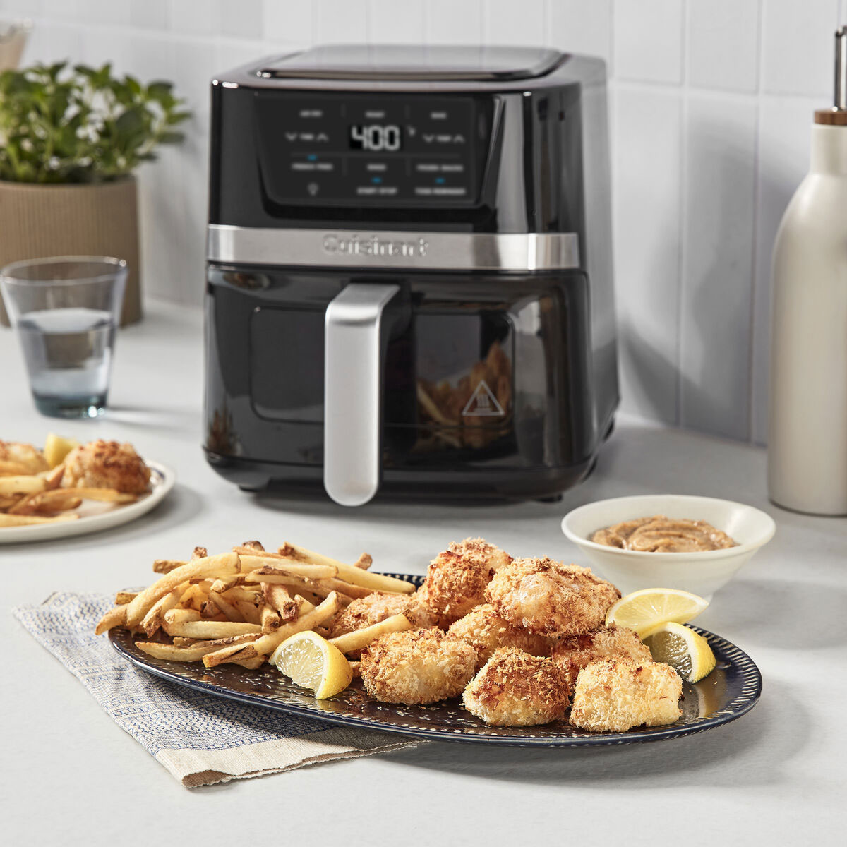 Front View of Cuisinart Air Fryer on Kitchen Counter with Food