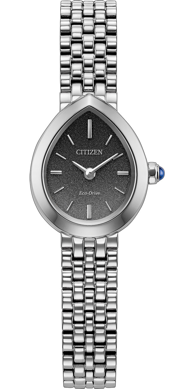Front view of Citizen Eco-Drive L Rainell Watch with Black dial
