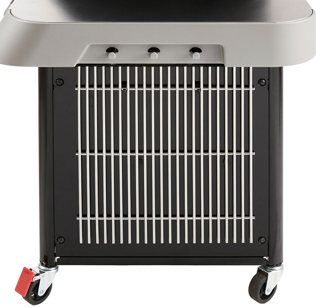 Grate Stored on the Side of a Weber Natural Gas Grill
