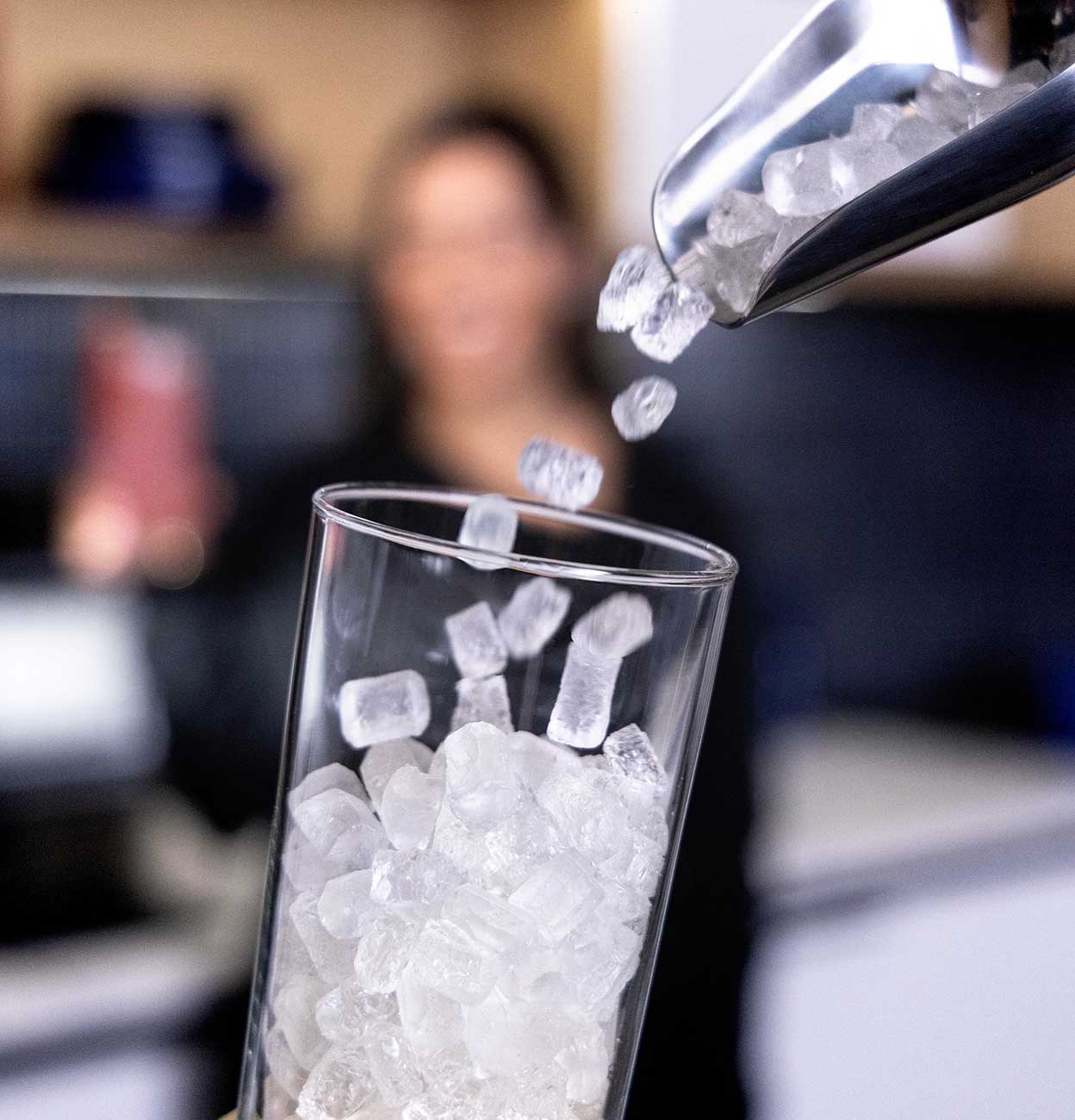 Glass view of GE Profile Ice Maker