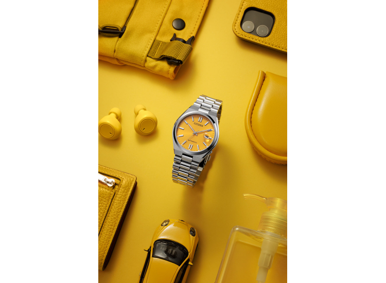 Citizen Tsuyosa 40mm Watch with Sunray Yellow Dial and SS Bracelet - NJ0150-56Z