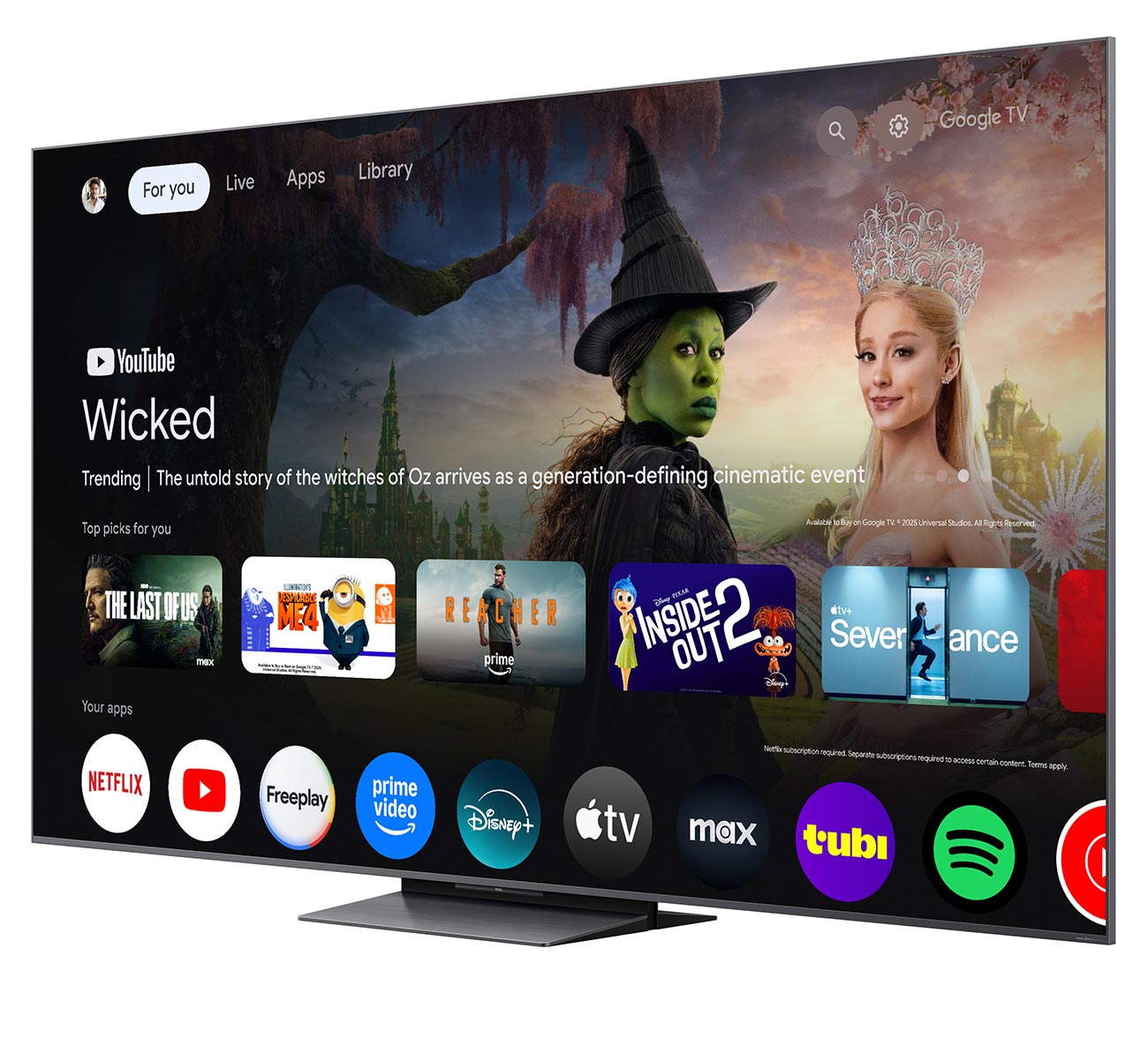 Front Angled View of TCL TV