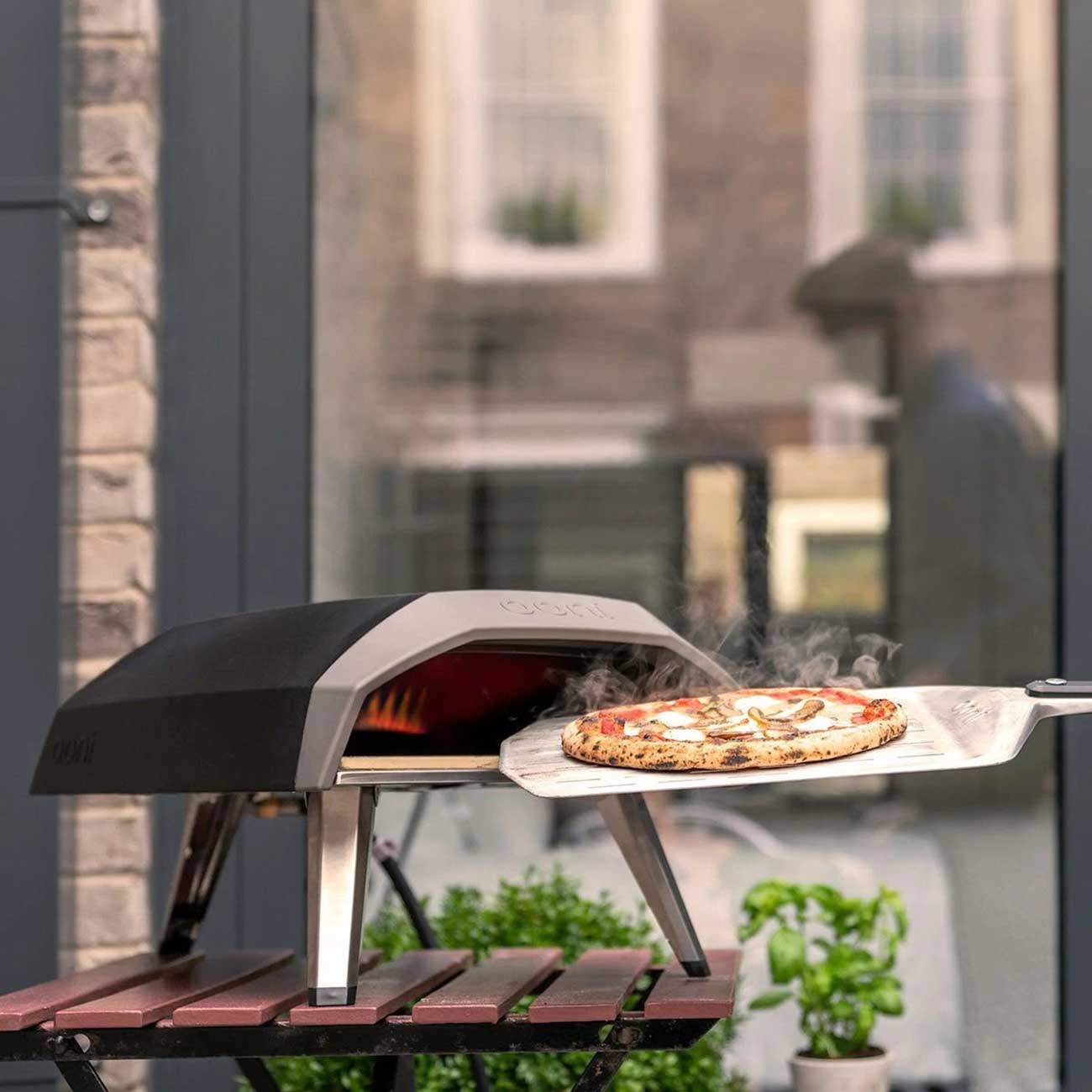 Pizza Pulled Out of an Ooni Koda 12 Pizza Oven