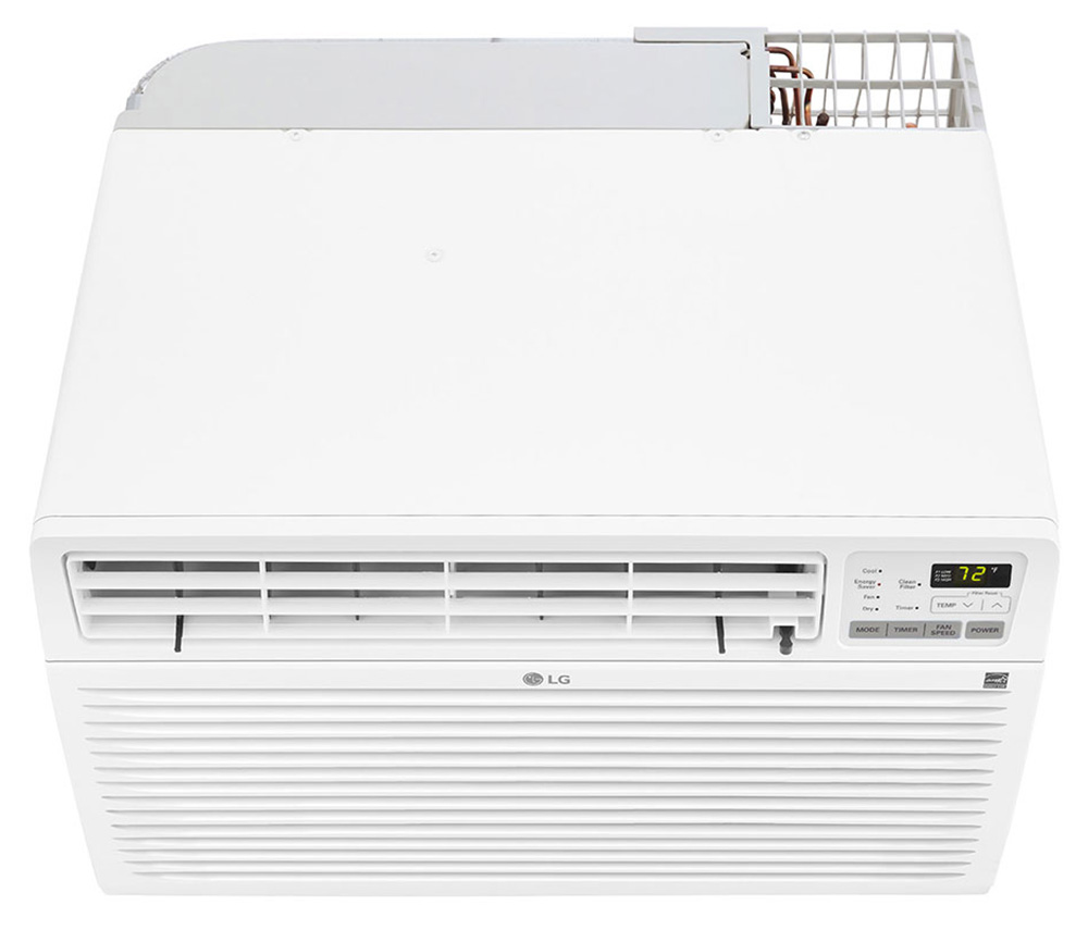 The Top of a White Uninstalled LG Air Conditioner