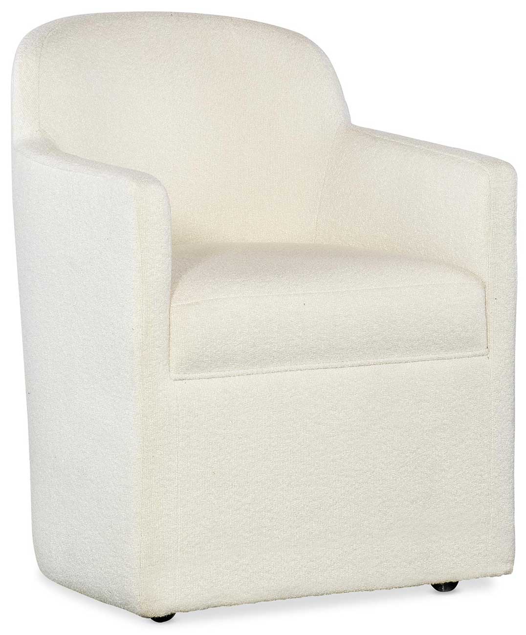 Angled view of Hooker Furniture Izabela Arm Chair in Chateau Linen Fabric