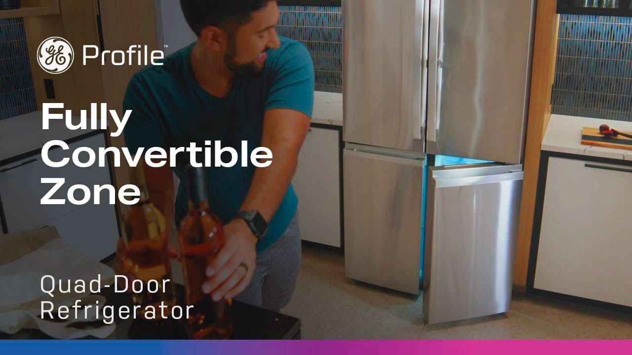 Watch GE Profile Quad Door Refrigerator with Fully Convertible Temperature Zone
