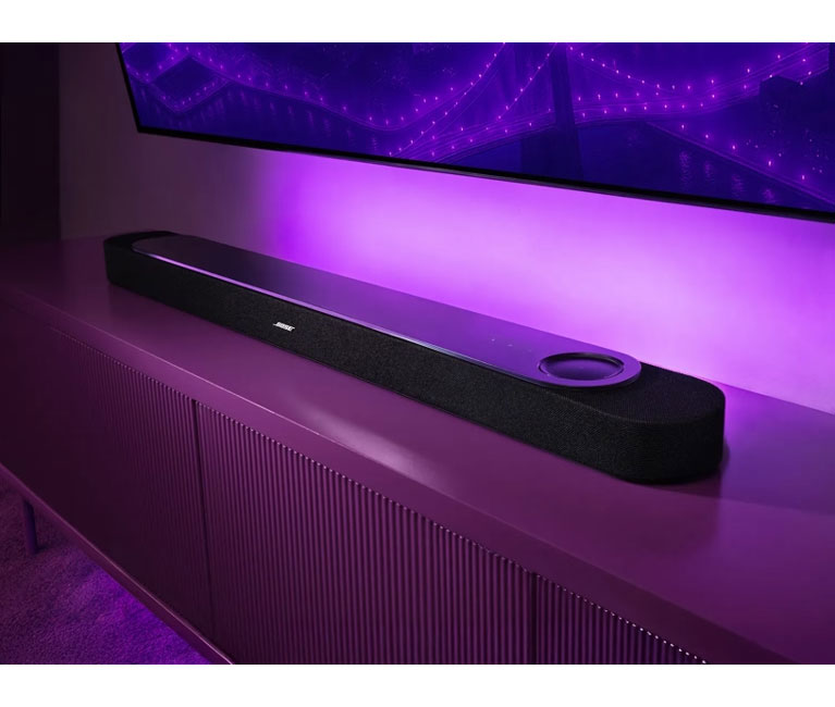 Front View of Bose Soundbar On Stand