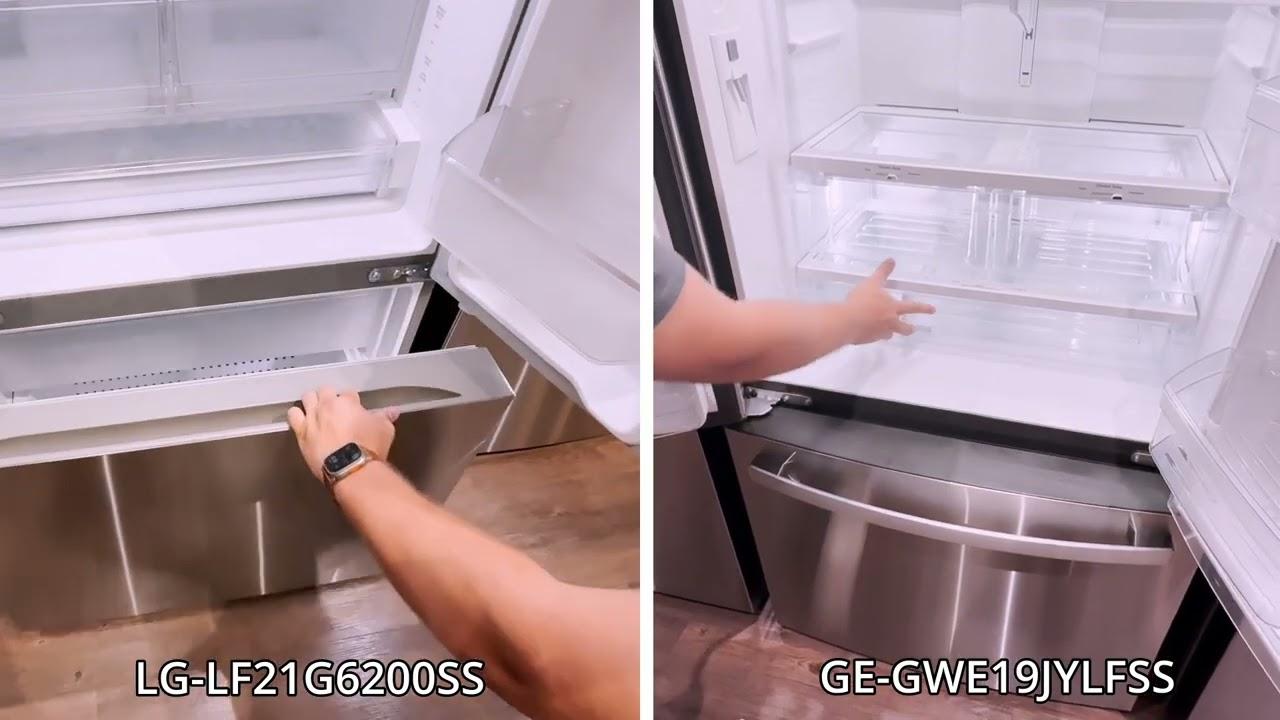 Watch Refrigerator Comparison LG LF21G6200SS vs GE GWE19JYLFSS