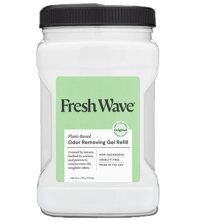 Front View of Fresh Wave Appliance and Household Cleaners Container