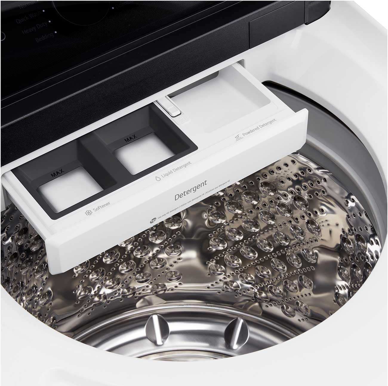 Open Dispenser view of LG Top Load Washer