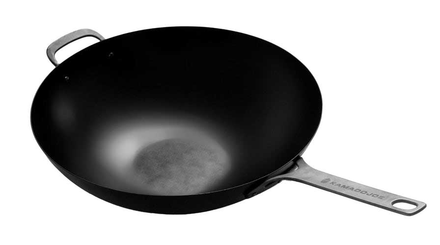 top front view of carbon steel wok