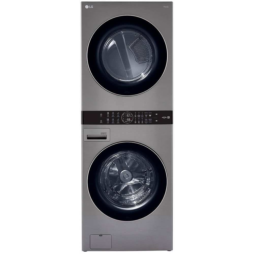 LG 27" Graphite Steel WashTower With Center Control Single Unit Front Load 4.5 Cu. Ft. Washer &...