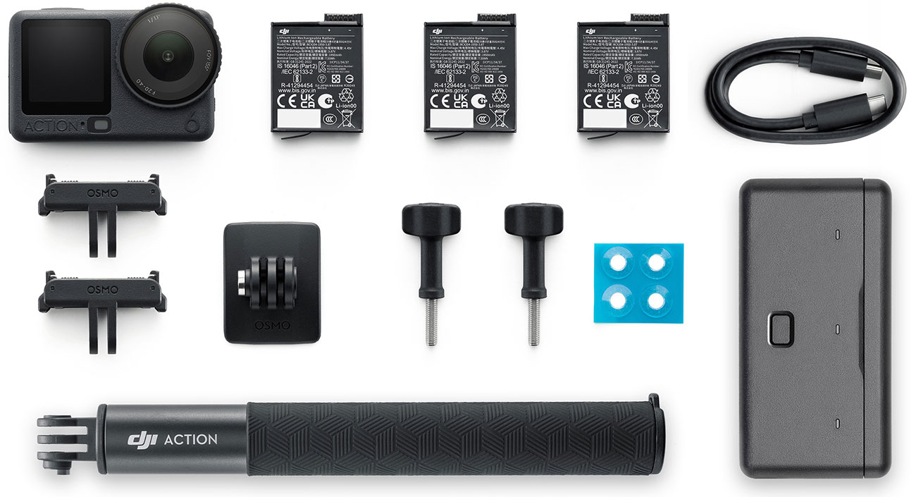 Top View of DJI Action Camera and Accessories 