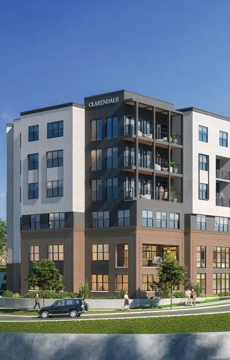 Modern senior living apartment building