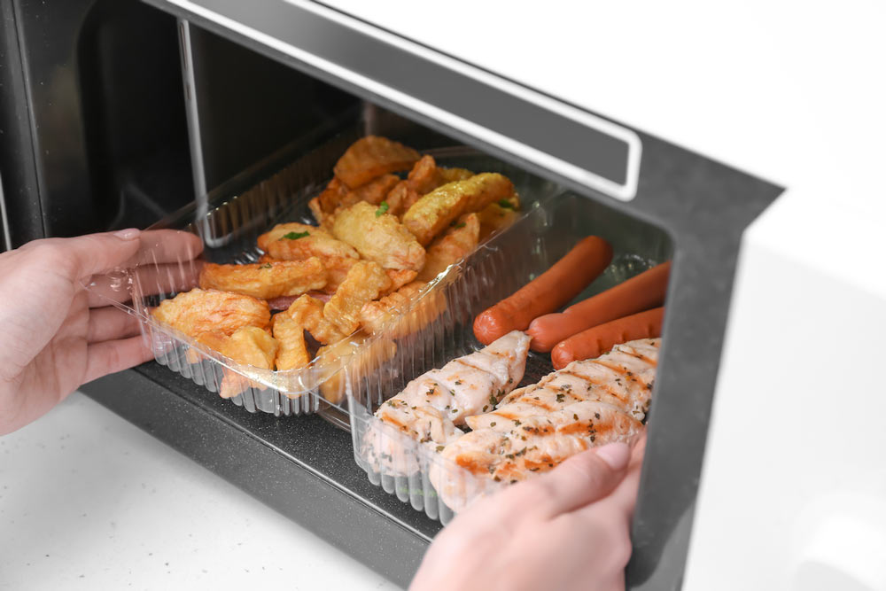 microwaving lunch