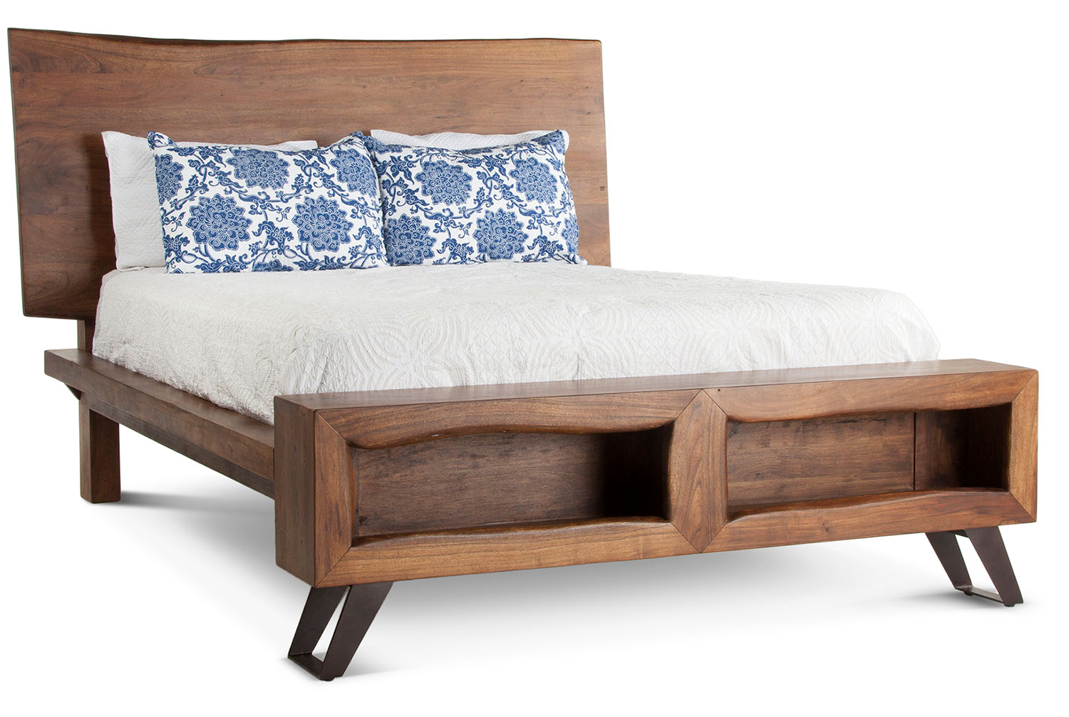 Angle View Image of Walnut London Loft Queen Bed