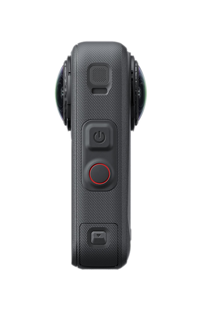 Side View Of The Insta360 X6 Action Camera In Black Finish